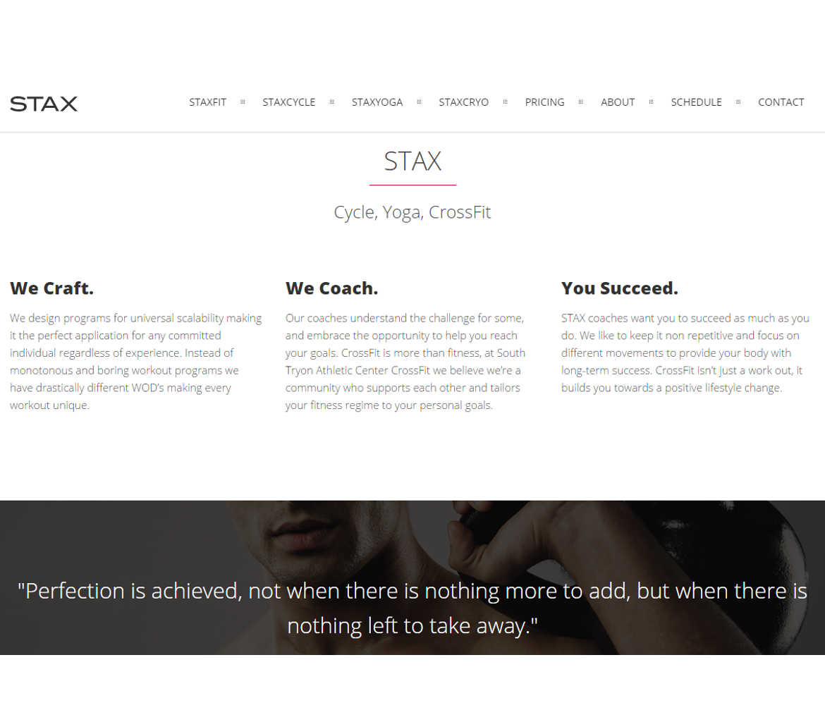 STAXCharlotte.com Home or Landing Page