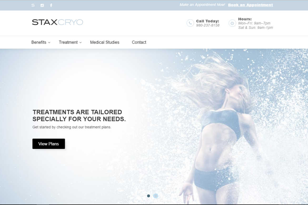 STAXCryo.com Home or Landing Page
