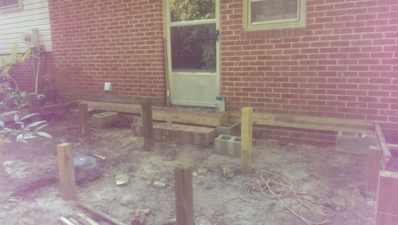 Old deck torn down; New pilings in place